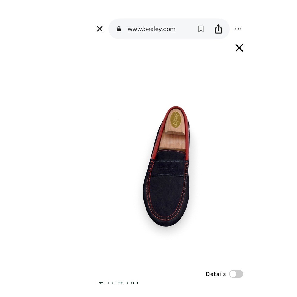 Bexley Ferguson Mens Navy Blue Suede Red Trim Driving Loafers  EU 44/ 10.5 US